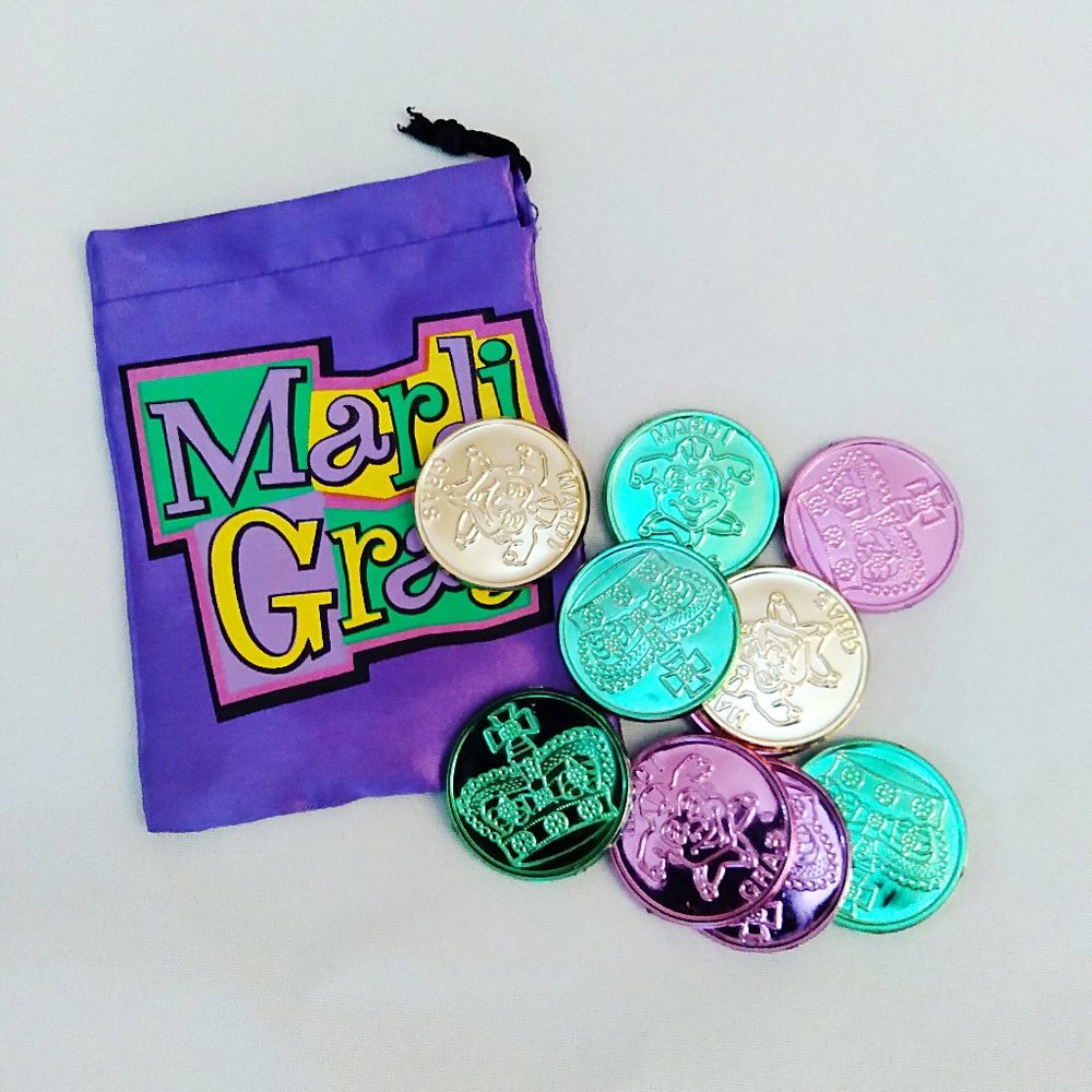 Mardi Gras Pouch and Coins
